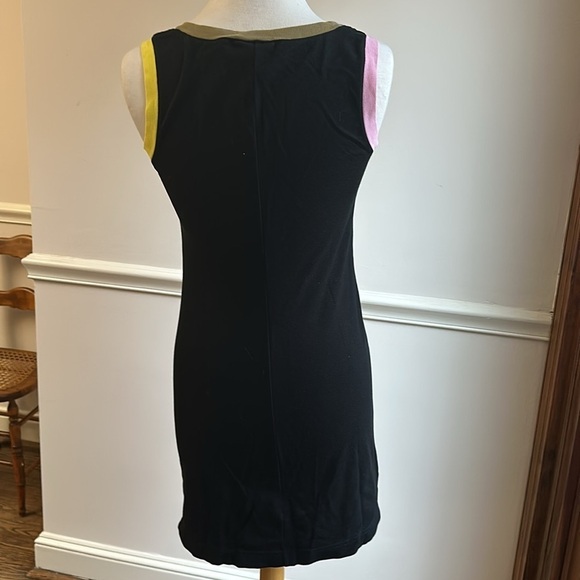 Lacoste Black Cotton Sleeveless Dress Multicolor Trim Size 38 Euro EUC - Picture 5 of 5